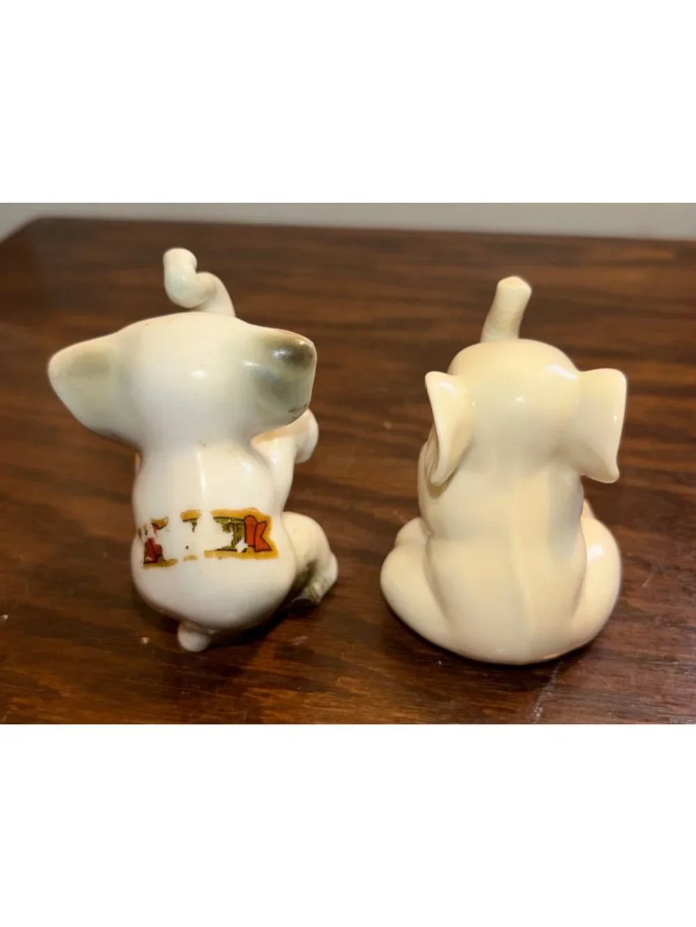 Vintage Lenox & Japan Elephant Figurine Pair Handcrafted Porcelain Gold Accents